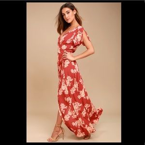 Lulu’s Heart Of Marigold Floral Wrap Maxi Dress